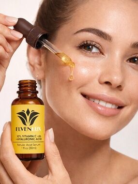 ElvenLux 10% Vitamin C Serum with Hyaluronic Acid - Yellow